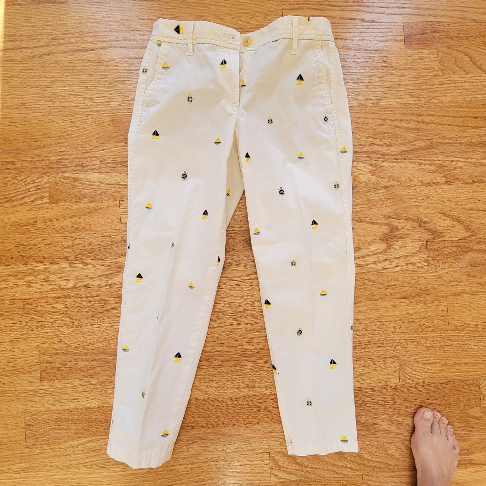 Size 2 petite pants, Brand:Talbots, nautical embroidery, no stains, no rips